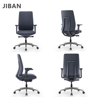 Chaise de bureau pivotante en cuir moderne pour cadres, avec accoudoirs et hauteur réglables, base en alliage d'aluminium, pour bureau à domicile, personnalisable