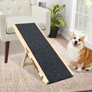 <span class=keywords><strong>Escalera</strong></span> Plegable Ajustable de Madera para Mascotas con Asa y Cinturón Antideslizante, Rampa para Perros y Gatos para Uso en Exteriores - Product Image 2