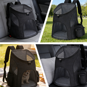 Luxuriöser Maßgefertigter Haustier-Rucksack für Hunde & Katzen aus Oxford-Material mit Karomuster, 10kg Kapazität, Tragbar & Atmungsaktiv - Product Image 3