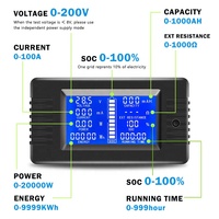 Testeur de batterie solaire numérique 100A 12V avec écran LCD pour la mesure du courant et de la tension