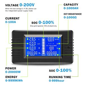 100A 12V LCD 디스플레이 디지털 전류 전압 태양광 배터리 테스터 모니터 미터 - Product Image 4