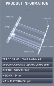 Poussoir en plastique personnalisé poussoir d'étagère réglable présentoir cosmétique système de poussoir d'alimentation par gravité avec ressort pour étagères - Product Image 3
