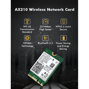 การ์ดไร้สาย <span class=keywords><strong>AX210</strong></span>ใหม่ล่าสุดสำหรับ WIFI6E AX210NGW <span class=keywords><strong>Intel</strong></span> 3แบนด์5374Mbps M.2การ์ด WIFI NGFF BT5.3 - Product Image 2