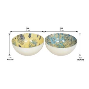 Juego de vajilla esmaltada con estampado de metal, 2 cuencos decorativos para servir, hogar, Hotel, cuenco de metal sostenible, cuenco para servir comida - Product Image 6