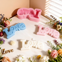 Valentinstag LOVE Kerzen- & Kuchenbackform aus Silikon - Hitzebeständige Umweltfreundliche DIY-Dekorationsform