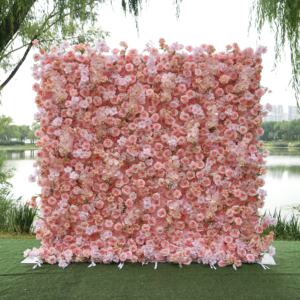 Fs-Bruiloft Bloemenmuur 8*8 Ft 5d Roze Roos Bloemenmuur Achtergrond Voor Bruiloft Decor - Product Image 6