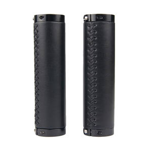 2023 vélo pliant verrouillable en cuir PU couverture de guidon cousu à la main VTT couverture de guidon <span class=keywords><strong>Vintage</strong></span> poignée vélo guidon poignées - Product Image 2