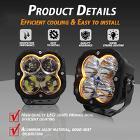 Offroad Light 12v 24v 5 pouces 80w Led Brouillard Conduite Lumière avec Blanc Jaune DRL Lumières