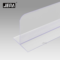 Pembatas Rak PVC Transparan Bentuk T Kustom, Rak Berkualitas Komersial yang Tahan Lama untuk Rak Supermarket dan Pengorganisasian Display Camilan