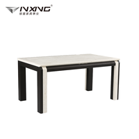 Table à manger rectangulaire moderne minimaliste avec pieds en bois massif et plateau en marbre pour meubles de maison