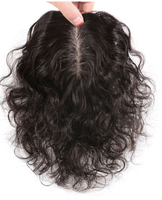 Topper de cheveux synthétiques injectés à la main, texture Kinky Straight, volumineux, postiche naturel pour femmes, couvre les cheveux gris, couleur OMBRE, 10/20 pouces