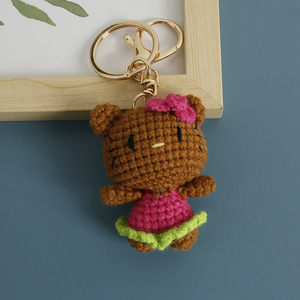 Nhà Máy Trực Tiếp Sáng Tạo Handmade Dệt Kim Crochet Mini Mèo Đồ Trang Trí Đầy Màu Sắc Kitty Mặt Dây Chuyền Treo Dễ Thương Đồ Chơi Sang Trọng Móc Khóa - Product Image 6