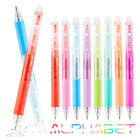 Stylo gel effaçable U+ pour étudiants et usage professionnel, 0,7 mm, rétractable, multicolore, séchage rapide, encre réinscriptible