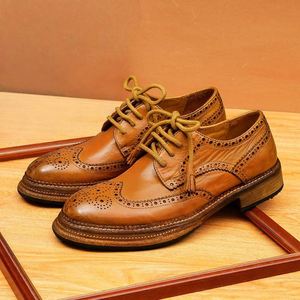 Chaussures Homme en Cuir Véritable Imperméables Automne 2025 Nouveau Style Bout Rond Britannique Habillées Formelles Mariage Antidérapantes à Enfiler - Product Image 6