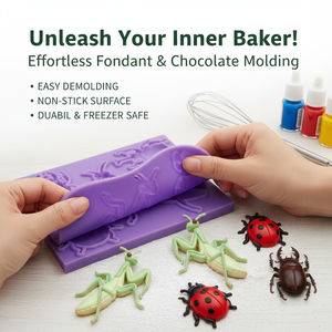 Molde de silicona para fondant de escarabajo, molde de insecto para dulces, chocolate, arcilla, polímero, decoración de pasteles, adornos para cupcakes, ecológico y reutilizable - Product Image 2