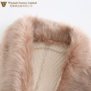 Cárdigan de punto vintage clásico para mujer con cuello de piel sintética diseño personalizado abrigo cálido de invierno MOQ 50 piezas - Product Image 4