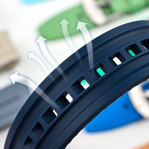 Bracelet de montre en caoutchouc sport 20mm Bracelets de montre en silicone liquide à dégagement rapide Bracelet de montre à extrémité incurvée avec texture pour MoonWatch - Product Image 5