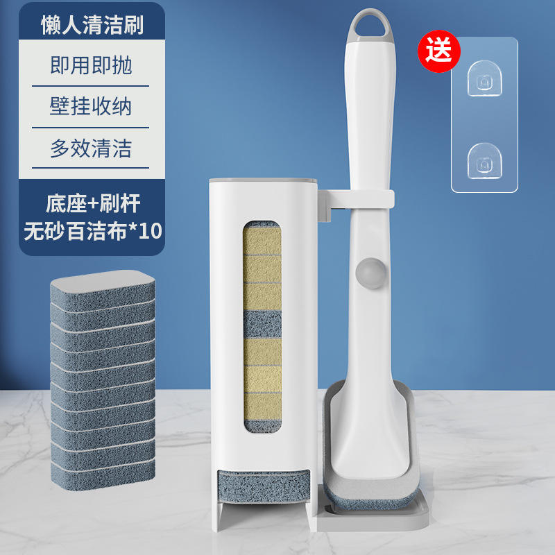 Manche de brosse + base + 10 têtes de brosse à récurer