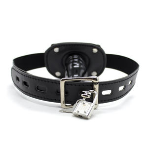 Регулируемая бандажная кожаная секс-игрушка с фиксируемым фаллоимитатором и кляпом для пениса БДСМ - Product Image 6