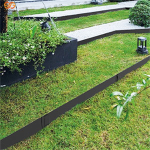 Lot de 6 bordures de jardin modernes en acier noir de 12 pouces avec loquets, durables pour les parterres de fleurs extérieurs et l'aménagement paysager de la cour - Product Image 1