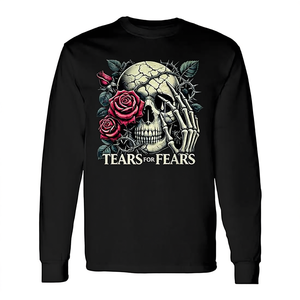 T-shirt à manches longues Tears For Fears Gothic Skull And Roses, esthétique sombre - Product Image 2