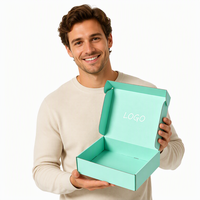 Boîte d'expédition pour vêtements en carton vert clair, design personnalisé, vente chaude, avec votre logo pour l'emballage de vêtements