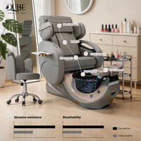 Fauteuil de pédicure électrique de luxe inclinable avec massage des mains et bassin en céramique pour spa des pieds, idéal pour la manucure et la pédicure - En vente