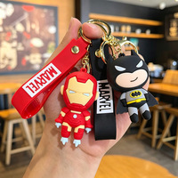 Nuevo Llavero de Silicona de Spiderman, Capitán América y Iron Man, Colgante de Muñeco de Mano, Regalo de Dibujos Animados