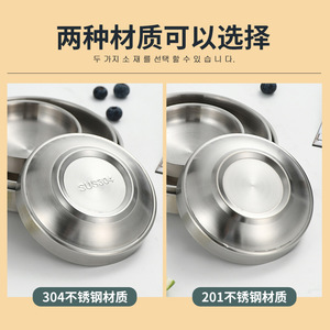 Stainless Steel Kimchi Dish 304 With Lid Round <b>Sauce</b> Bowl Condiment Dish Japanese Korean Style - Product Image 5