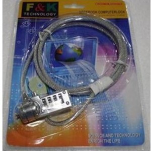 F K Technology Laptop Computer <b>Lock</b> 1.2M Zinc Alloy Resettable Security <b>Cable</b> For Notebook Protection - Product Image 1