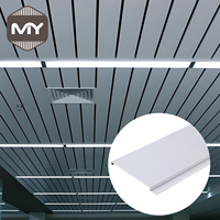 Panneau de plafond suspendu en aluminium linéaire moderne MEIYU pour usage commercial en salle de sport, couleur personnalisable, imperméable, insonorisé