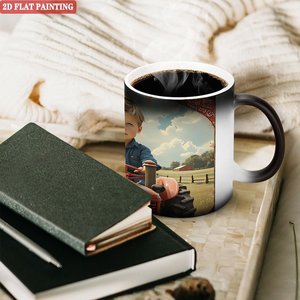 Heat Changing <b>Ceramic</b> <b>Mug</b> Frosted Black 11oz DIY Sublimation Blank Cup - Product Image 3