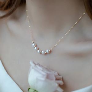 Collar de Perlas de Agua Dulce Naturales con Baño de Plata 925 y Oro de 18K, Cadena de Clavícula Tipo Frijol, Estilo Sonrisa, Pequeño, Tipo Camino que Lleva a la Orilla - Product Image 3