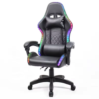 Chaise ergonomique de jeu pour ordinateur avec repose-pieds Chaise de jeu vidéo RVB avec dossier lombaire haut