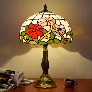 Lámparas turcas hechas a mano marroquí con pantalla de vidrieras lámpara de mesa de mosaico Tiffany