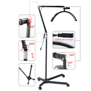 Luz de pestañas de Luna LED de medio anillo con ruedas para maquillaje, tatuaje, pestañas, salón de belleza, lámpara de pie para cejas, luz de belleza de arco - Product Image 5