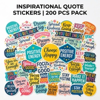 Autocollants personnalisés écologiques et durables avec citations inspirantes et motivantes, découpés à la forme, en vinyle imperméable, pour la promotion et le journaling