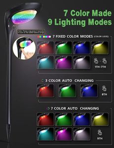 Solar Garden <b>Light</b> RGB & Warm/White Color Optional 12 LED Outdoor Lawn Lamp IP65 Waterproof Landscape Lighting for Yard Pathway - Product Image 5