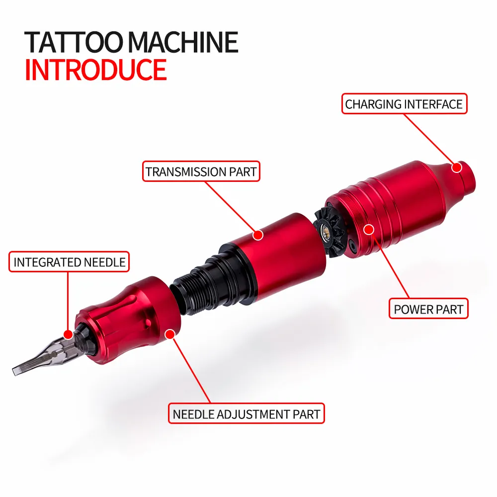 लोकप्रिय उत्पाद टैटू पेन रोटरीट मशीन पूर्ण किट पेशेवर टैटू पेन सेट बिजली की आपूर्ति नई टैटू किट