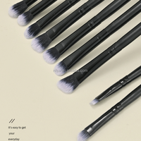 Ensemble de 15 pinceaux de maquillage de luxe personnalisés, haute qualité, poils synthétiques bruns à haute densité, manche en bois mat