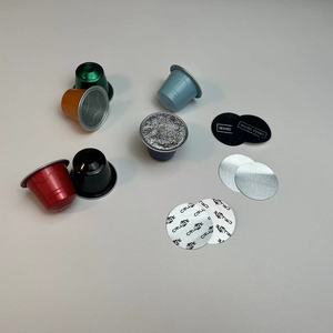 Récipient vide jetable en papier d'aluminium personnalisé nouvelle tasse de capsules de café avec couvercle <span class=keywords><strong>compatible</strong></span> avec les cafetières - Product Image 1