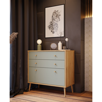 Commode à 3 tiroirs Combohome pour chambre à coucher, commode en bois moderne avec un grand espace de rangement pour chambre à coucher, couloir, salon