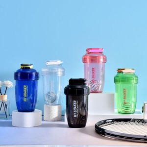 漏れ防止機能付き500mlプラスチック製スポーツジムプロテインシェイカーボトルカップ、プロテインシェイク、ミックス、プレワークアウト用ワイヤーウィスク付き - Product Image 6