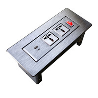 Prise de table de haute qualité, PDU à montage en surface de bureau, 2 prises simples (A+C) avec interrupteur marche/arrêt, câble de 3 m, prise UK 16A, 1 USB-A/1 non mis à la terre