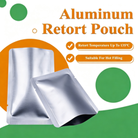 Sachet en aluminium personnalisé pour stérilisation à haute température 121°C, scellé sur trois côtés, pour salades et gâteaux cuits