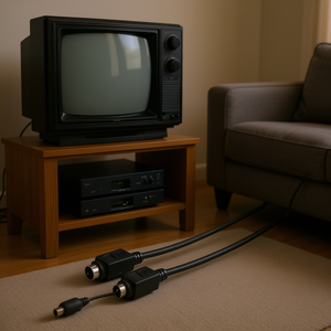 S-Video <b>Cable</b> Male To Male 15m Black Audio Video Connection - Product Image 3