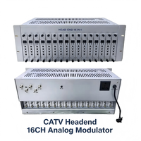 Modulateur TV analogique modulaire 16 canaux, équipement de tête de réseau CATV avec entrée AV RF pour système MATV d'hôtel et d'appartement