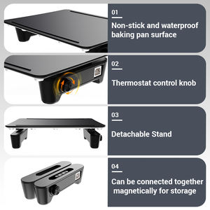 Электрическая сковорода-гриль OEM/ODM большой емкости, портативная, бездымная, для использования в помещении, с антипригарным покрытием - Product Image 4
