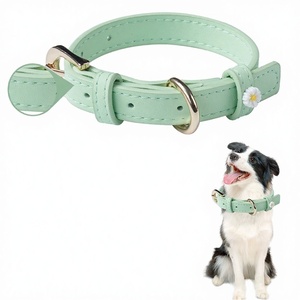Wholesale Luxury Pet Microfiber <b>Dog</b> Collar with Ribbons Solid Pattern Eco-friendly Polyester Material - Product Image 2