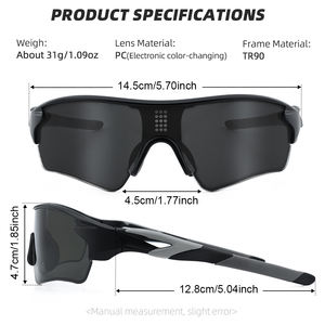 Lunettes de soleil intelligentes à teinte variable électronique OEM, lentille LCD adaptative instantanée 0,1 s, lunettes de sport TR90 pour le cyclisme, la conduite, jour et nuit - Product Image 2